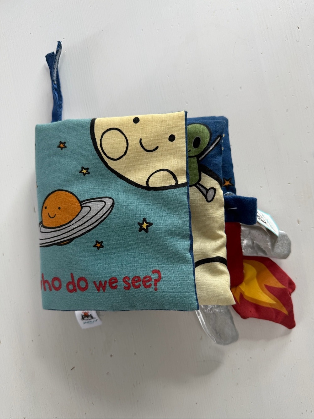 Jellycat Zoom to the Moon Baby Book Crinkle Mirror NWT
